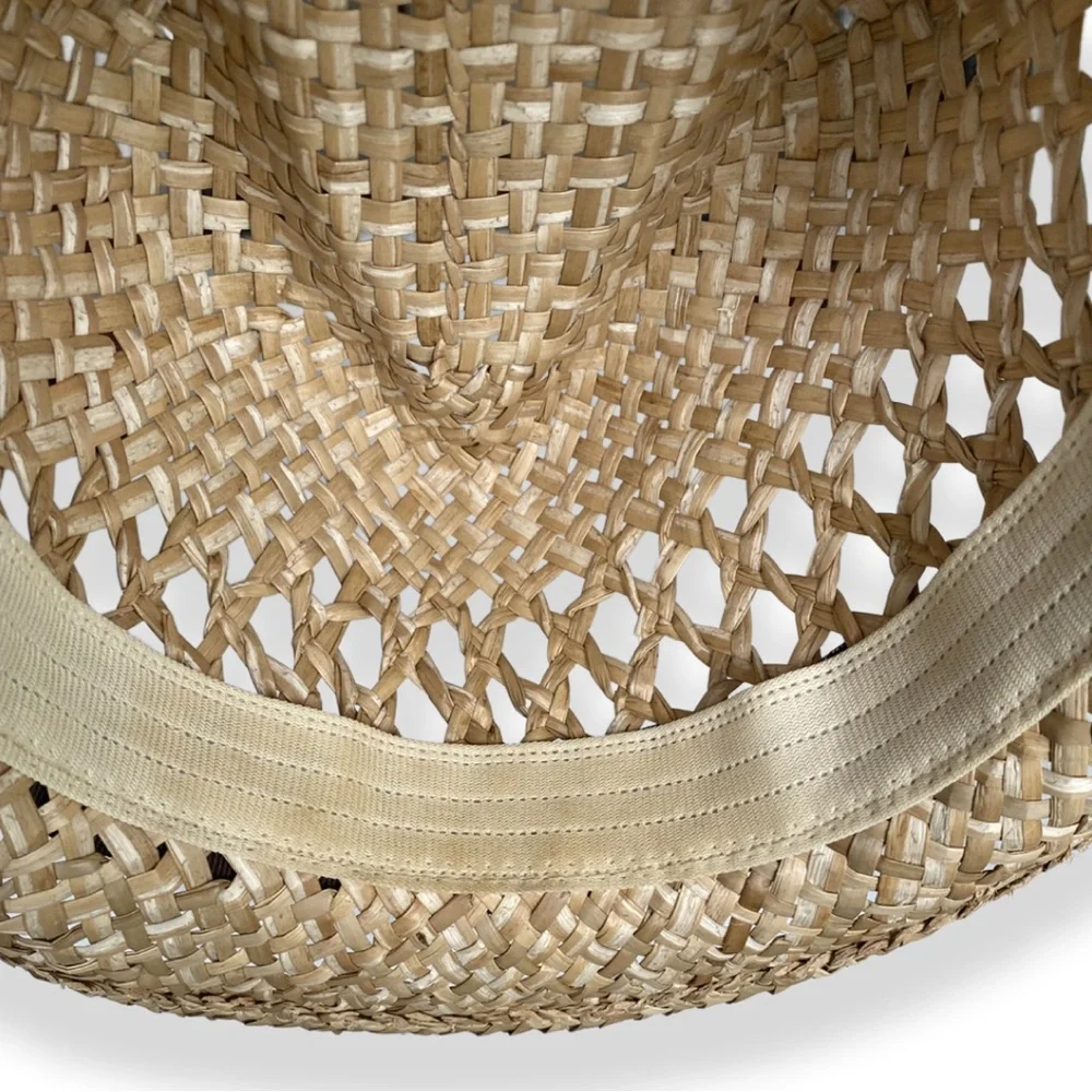 Vintage ALL SAINTS Straw Hat with Brown Ribbon! S/M - Picture 8 of 8